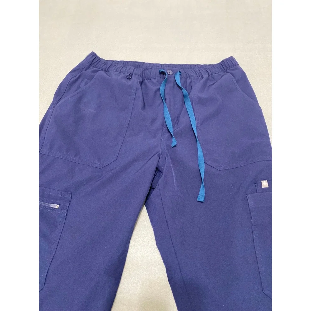 FIGS Technical Collection Mens Navy Blue Scrub Pants Medium Cargo‎ Zip Fly